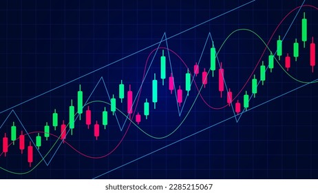 Business graph or stock market or forex trading concept. Financial reports and investment background. Vector illustration.