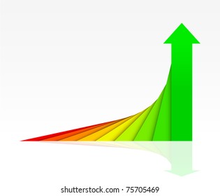 Business graph, tending to grow. Easy to edit and change.