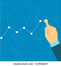Business graph. Vector growing graph icon