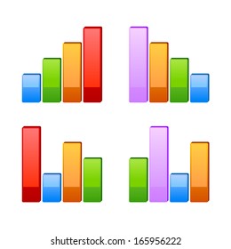 Business graph. Vector growth progress color arrows.