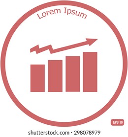 Business graph. Vector growth progress arrow