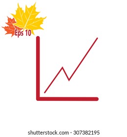 Business graph. Vector growth progress arrow