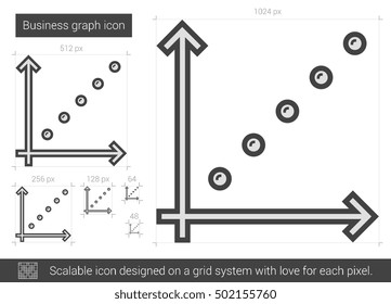 Icono de línea vectorial del gráfico de trabajo aislado en fondo blanco. icono de línea XXX para infografía, sitio web o aplicación. Icono escalable diseñado en un sistema de cuadrícula.