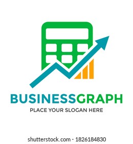 Business graph vector logo template. This design use calculator symbol. Suitable for accountant, finance and money.