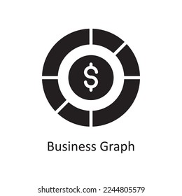 Business Graph Vector Solid Icon Design illustration. Business And Data Management Symbol on White background EPS 10 File