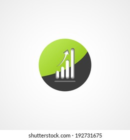 Business graph web icon on white background