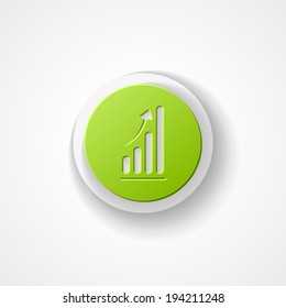 Business graph web icon on white background