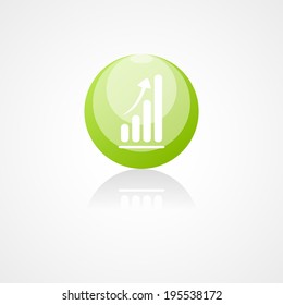 Business graph web icon on white background