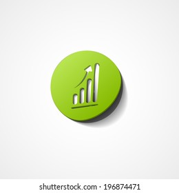 Business graph web icon on white background