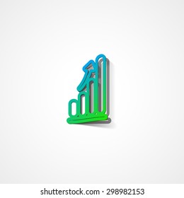 Business graph web icon on white background