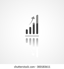 Business graph web icon on white background
