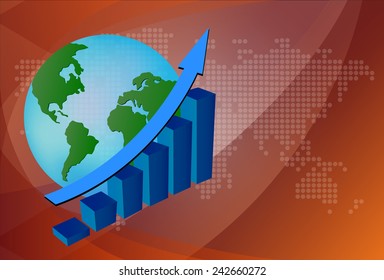 Business graph with world background. Vector File also available / Business success - graph / Business success - graph