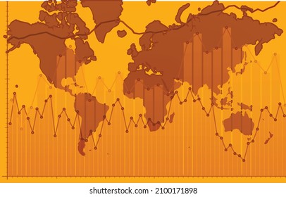 Mapa del mundo del grafo de negocios. ilustración vectorial