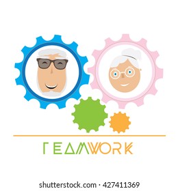 Business graphic design, teamwork, Vector illustration