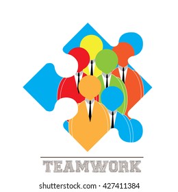 Business graphic design, teamwork, Vector illustration