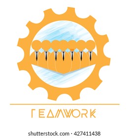 Business graphic design, teamwork, Vector illustration