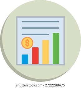 Ícone de estilo de círculo plano gráfico empresarial