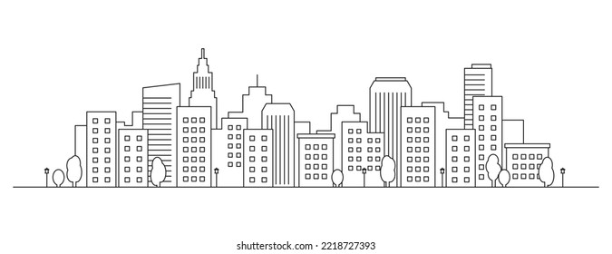 business graphic town city line