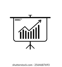 business graphic vector that is increasing with line art style, finance chart on a information board, finance meeting billboard, eps vector format