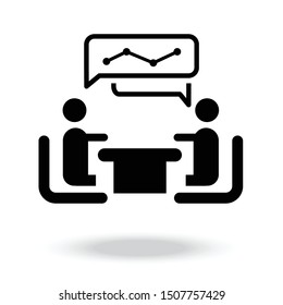 Business Graphical Discussion icon vector