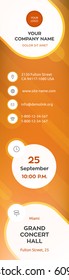 Business graphics banner template, orange colorful vector design.