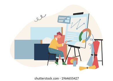 Business graphics, distance learning, online courses and business, education, books and tutorials