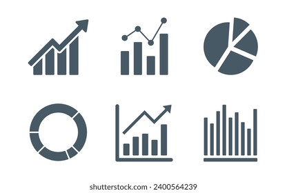 business graphs charts icon set, infographic finance statistic