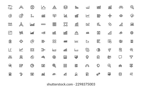 Business graphs and charts icons