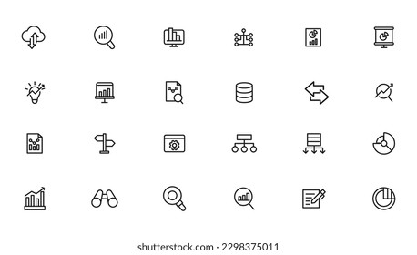 Business graphs and charts icons