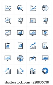 Business Graphs & Charts Icons - Blue Series 