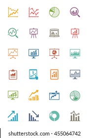 Business Graphs & Charts Icons - Colored Series
