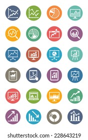 Business Graphs & Charts Icons - Dot Series 