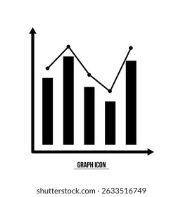 Business graphs and charts icons. Statistics and analytics vector icon. Statistic and data, charts diagrams, money, down or up arrow. Vector illustration in eps 10.