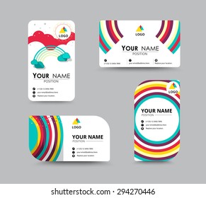 Business greeting card template design. introduce card include sample text position. vector illustration design.