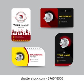 Business greeting card template design. introduce card include sample text position. vector illustration design.