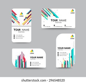 Business greeting card template design. introduce card include sample text position. vector illustration design.