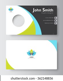 Business greeting card template design. introduce card include sample text position. vector illustration design.