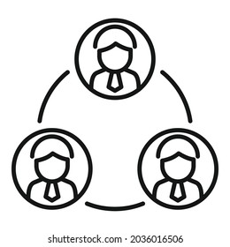 Business group icon outline vector. People team. Manager corporate