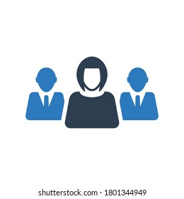 Business group leader icon team symbol woman vector
