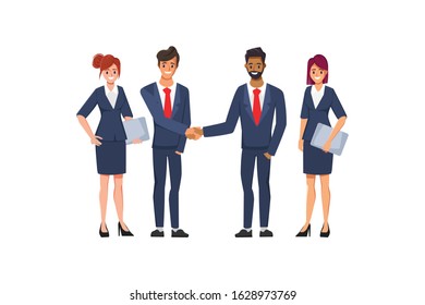 Business group people teamwork concept background. Illustration vector flat design.