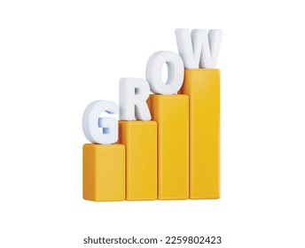 Ilustración de iconos vectoriales de crecimiento empresarial 3d