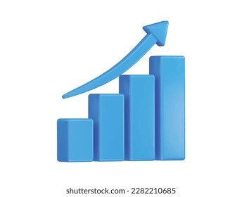 business grow bar chart icon illustration transparent element