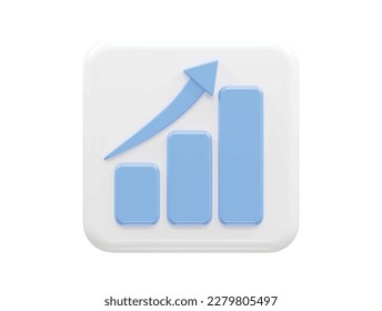 Business grow icon 3d rendering vector illustration