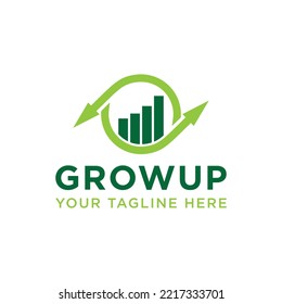 Diseño de vectores único con logotipo de Business Grow. 