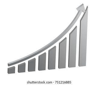 business growing 3d vector ilustration 