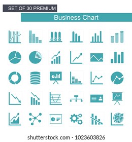 Business Growing chart icon set