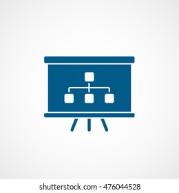 Business Growing Chart Presentation Blue Flat Icon On White Background