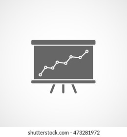 Business Growing Chart Presentation Flat Icon On White Background