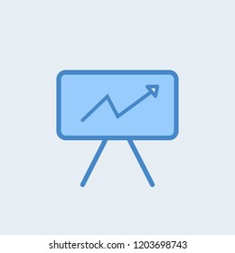 Business Growing Chart Presentation Icon on the white background