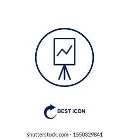 Business Growing Chart Presentation Icon on white background. vector design
